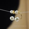 Double White Pearl Earrings Stud Online